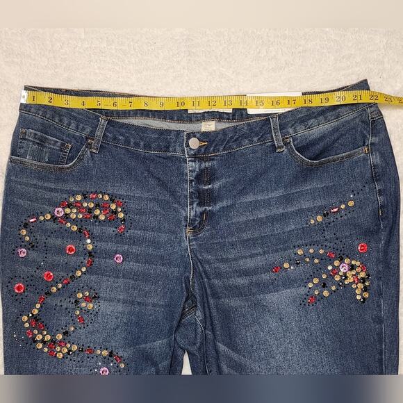 NWT Cato Mid-rise Skinny Rhinestone Embelished Jeans, Size 22WP - Picture 5 of 12